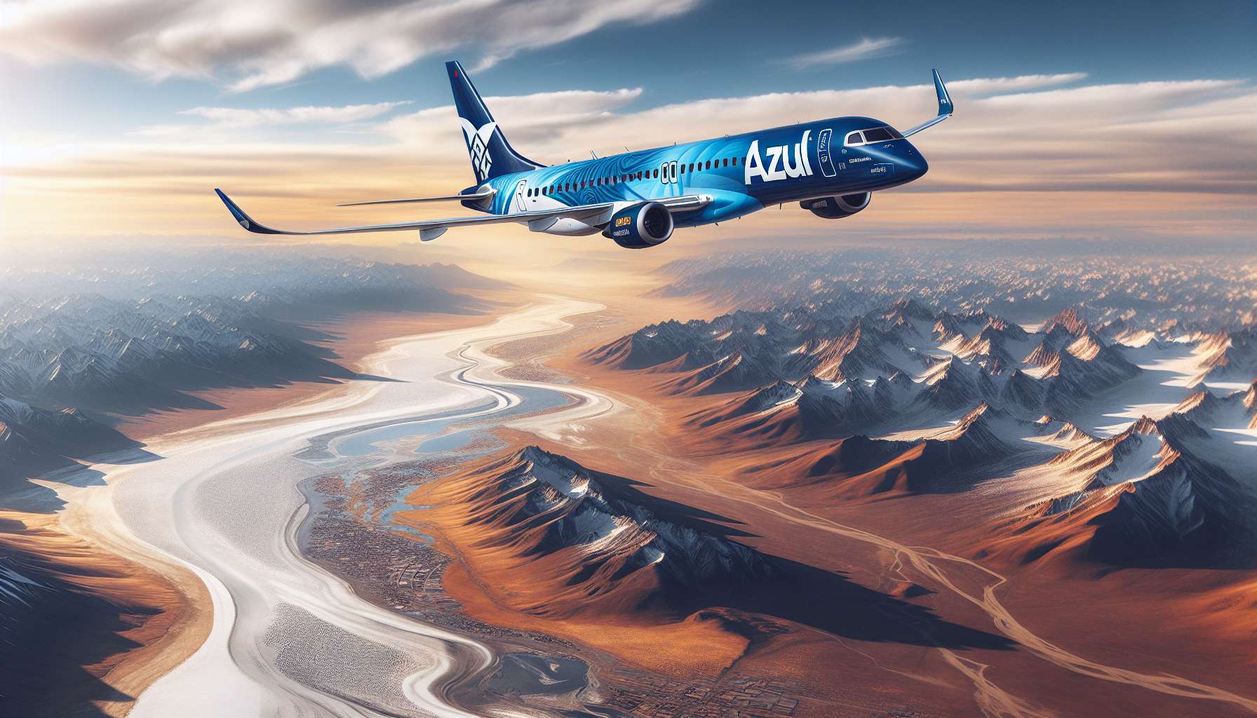 Azul Airlines poderá adicionar novo modelo de avião Embraer à sua frota após operar no Cazaquistão, expandindo sua presença global.