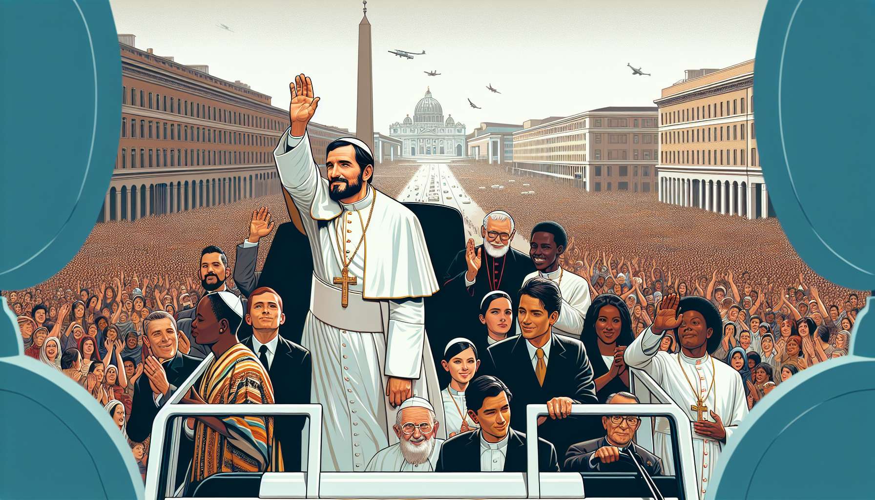 Papa Leão XIV realiza sua primeira aparição pública no papamóvel, encantando fiéis com bênçãos e mensagens de esperança durante passeio inaugural pelas ruas, fortalecendo laços espirituais e promovendo a paz em um momento de renovação da fé católica.